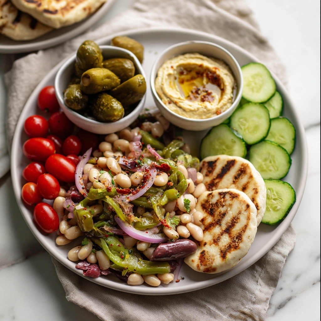 Marinated Green Olive Bean Salad with Chive Basil Dressing Recipe - Recipe Image