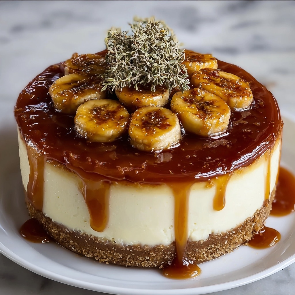 Caramelized Banana Cheesecake with Rum Glaze Recipe - Recipe Image