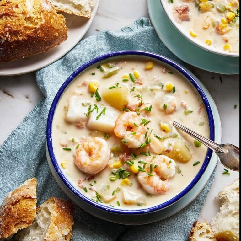 Seafood Chowder with Bacon, Potatoes, and Corn Recipe
