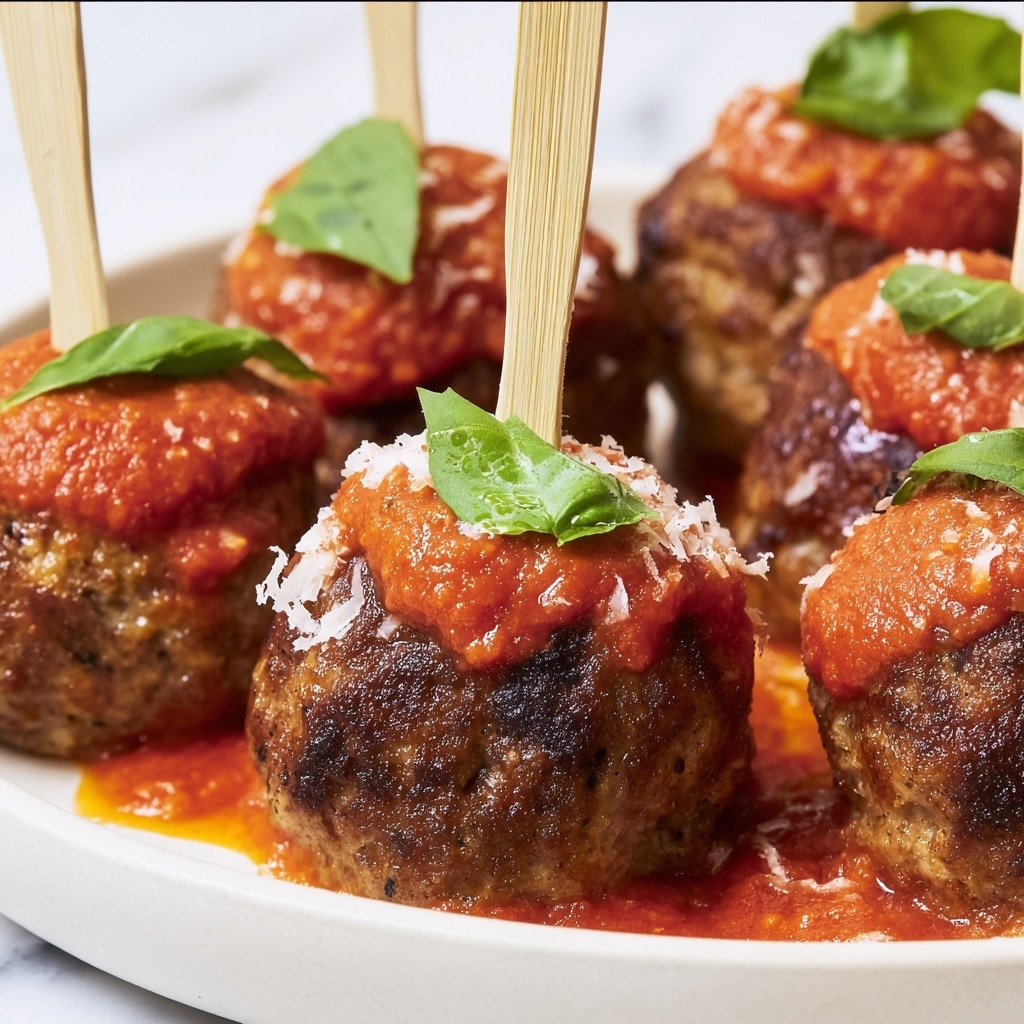 Mozzarella Stuffed Vegetarian Meatball Bites Recipe - Recipe Image