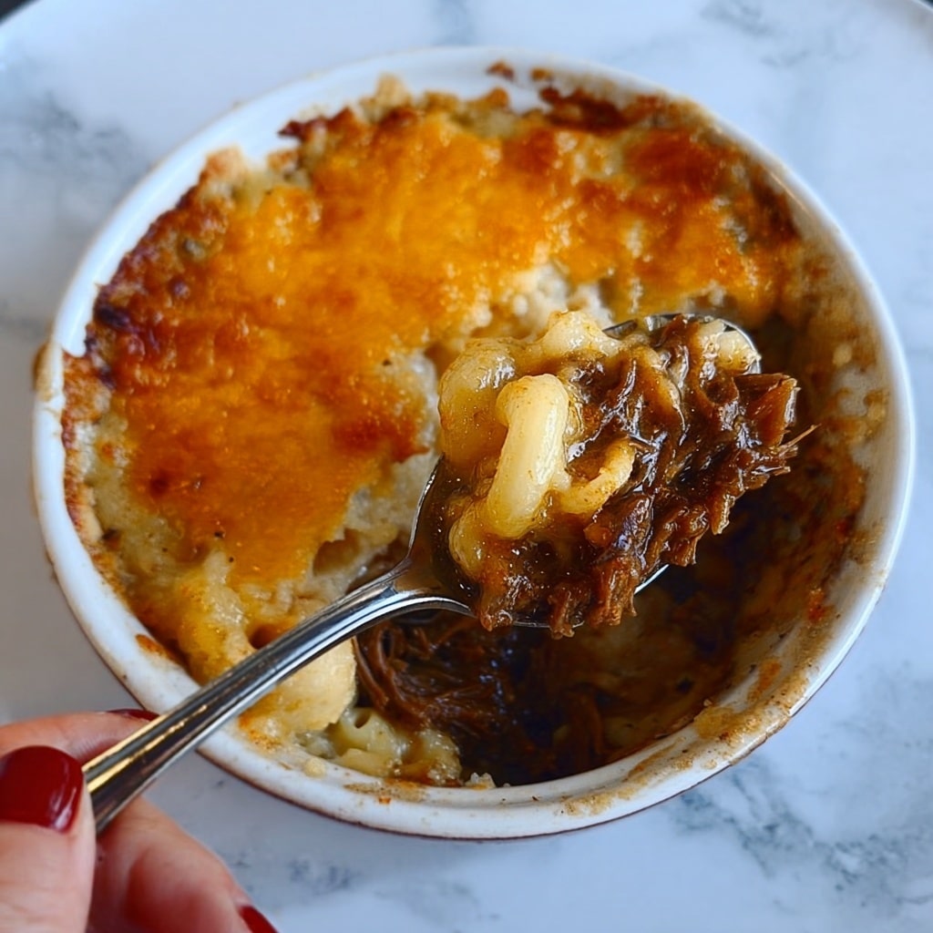 Oxtail Pot Pie with a Mac & Cheese Crust Recipe - Recipe Image