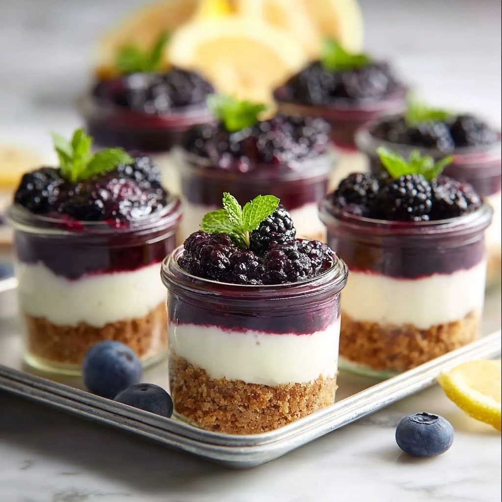 Blueberry Lemon No Bake Cheesecake Jars Recipe - Recipe Image