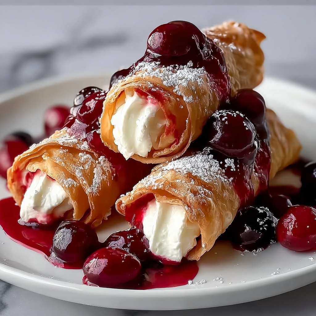 Cherry Cream Cheese Egg Rolls Recipe - Recipe Image