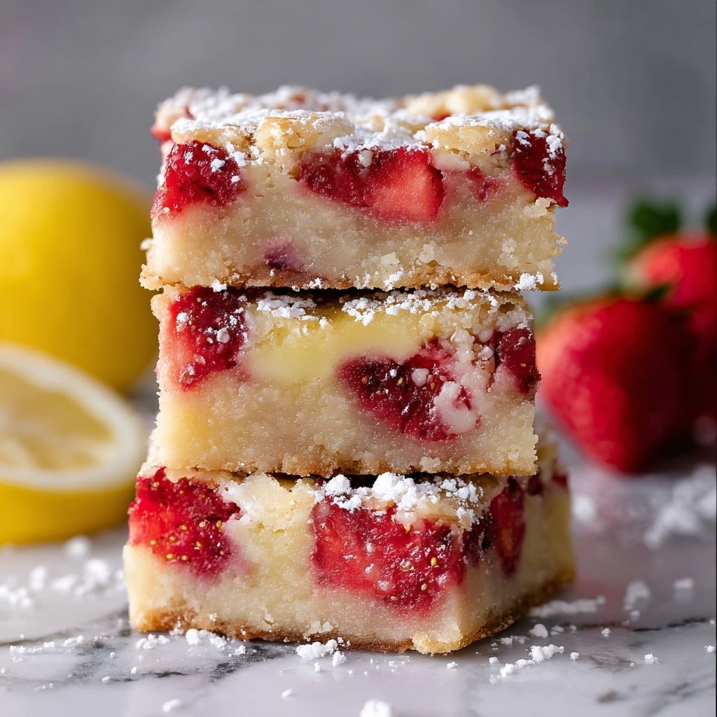 Strawberry Lemon Blondies Recipe - Recipe Image