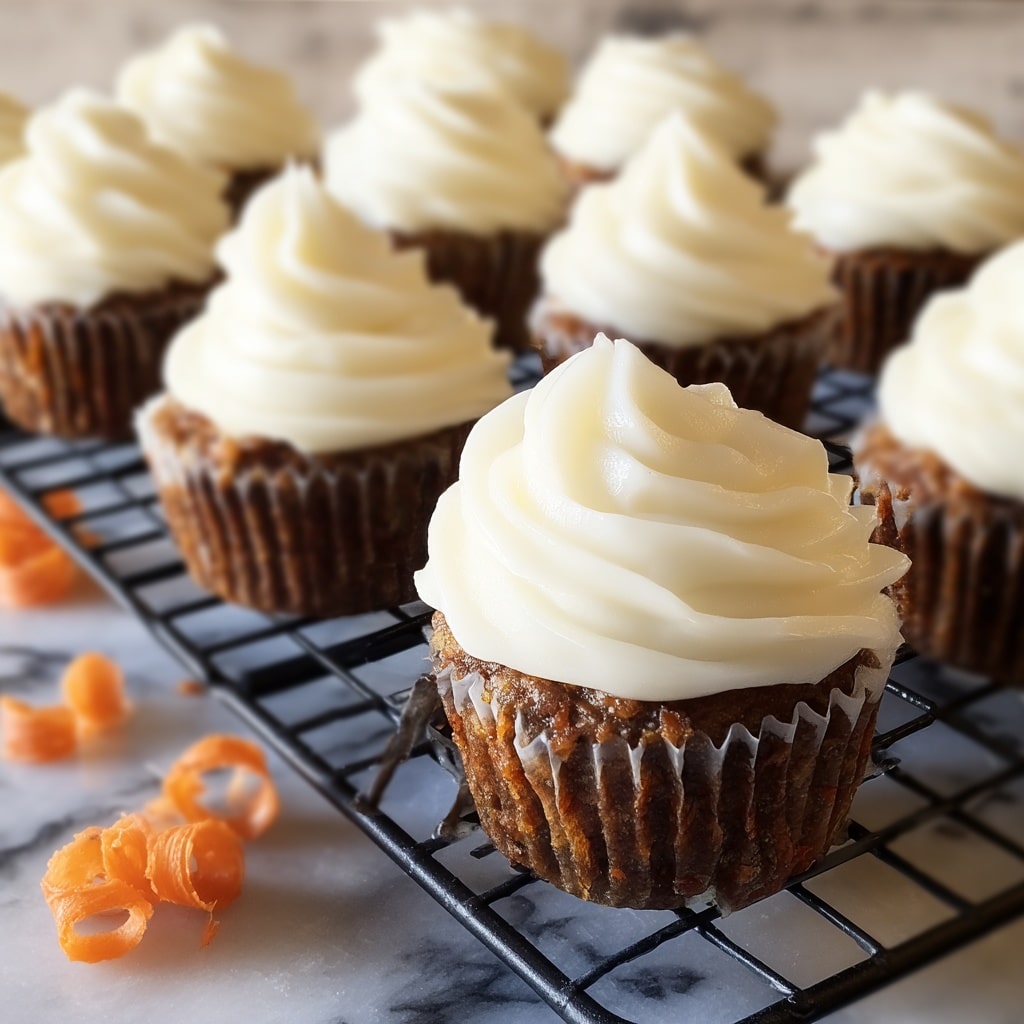Carrot Cake Cupcakes with Cream Cheese Frosting Recipe - Recipe Image