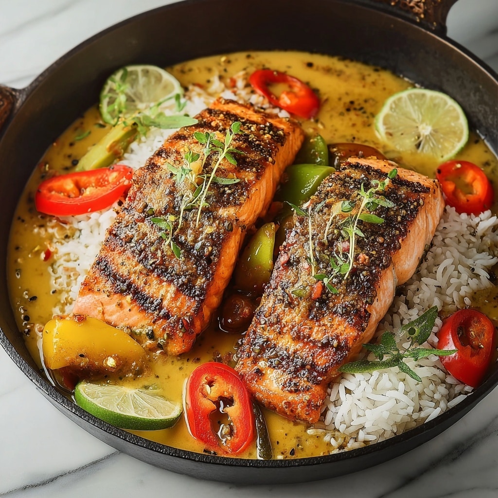 Caribbean Coconut Curry Salmon Recipe - Recipe Image