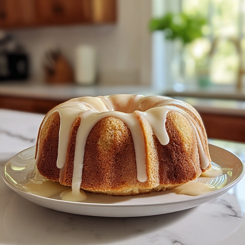 Delightful Vanilla Buttermilk Pound Cake with Cream Cheese Glaze Recipe - Recipe Image