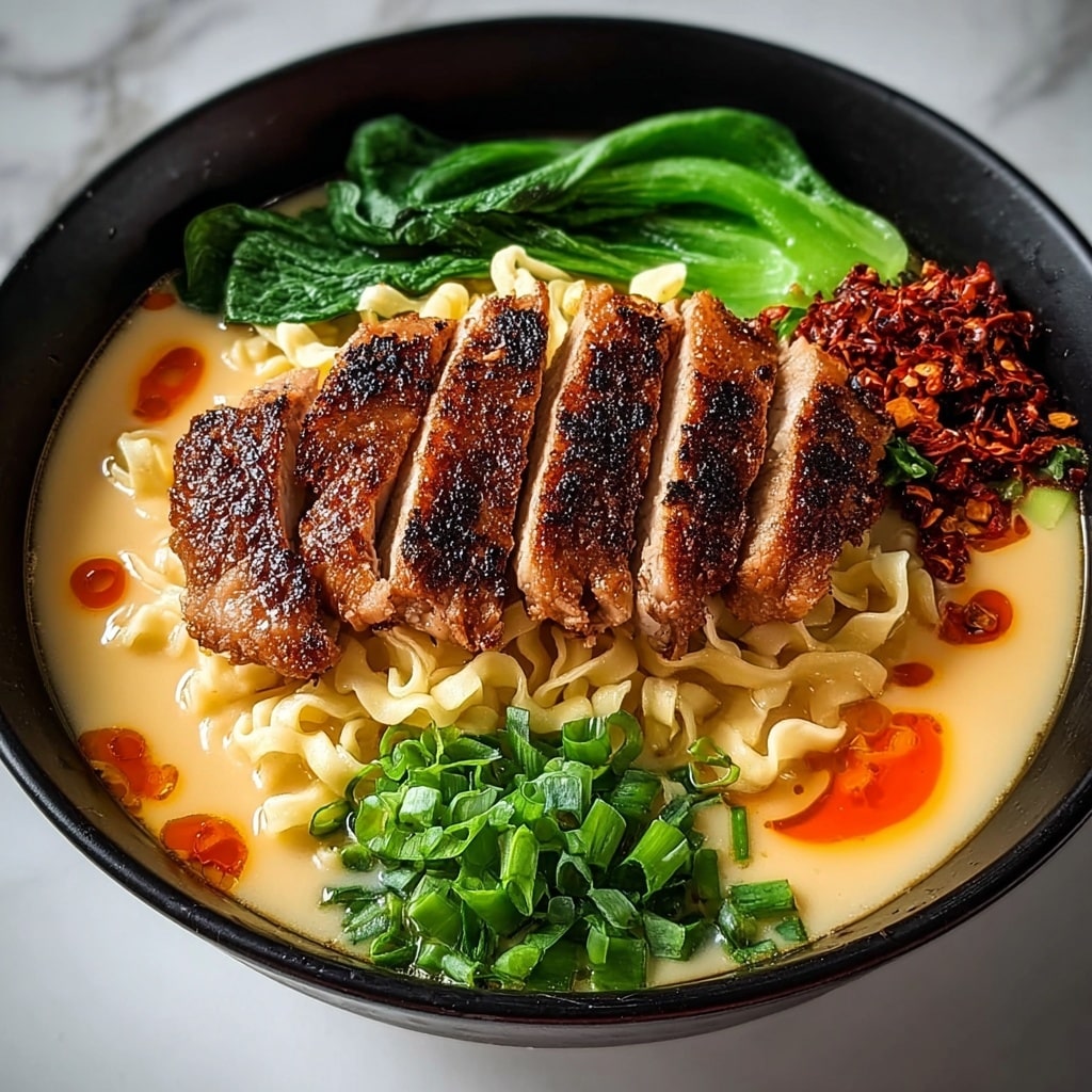 Fiery Chicken Ramen with Spicy Broth and Soft-Boiled Eggs Recipe - Recipe Image