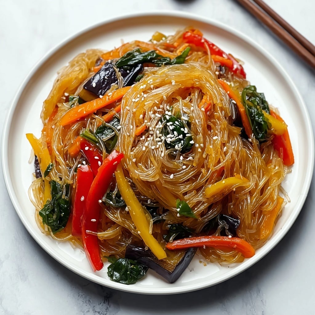 Korean Sweet Potato Glass Noodle Stir-Fry: Irresistibly Flavorful - Recipe Image