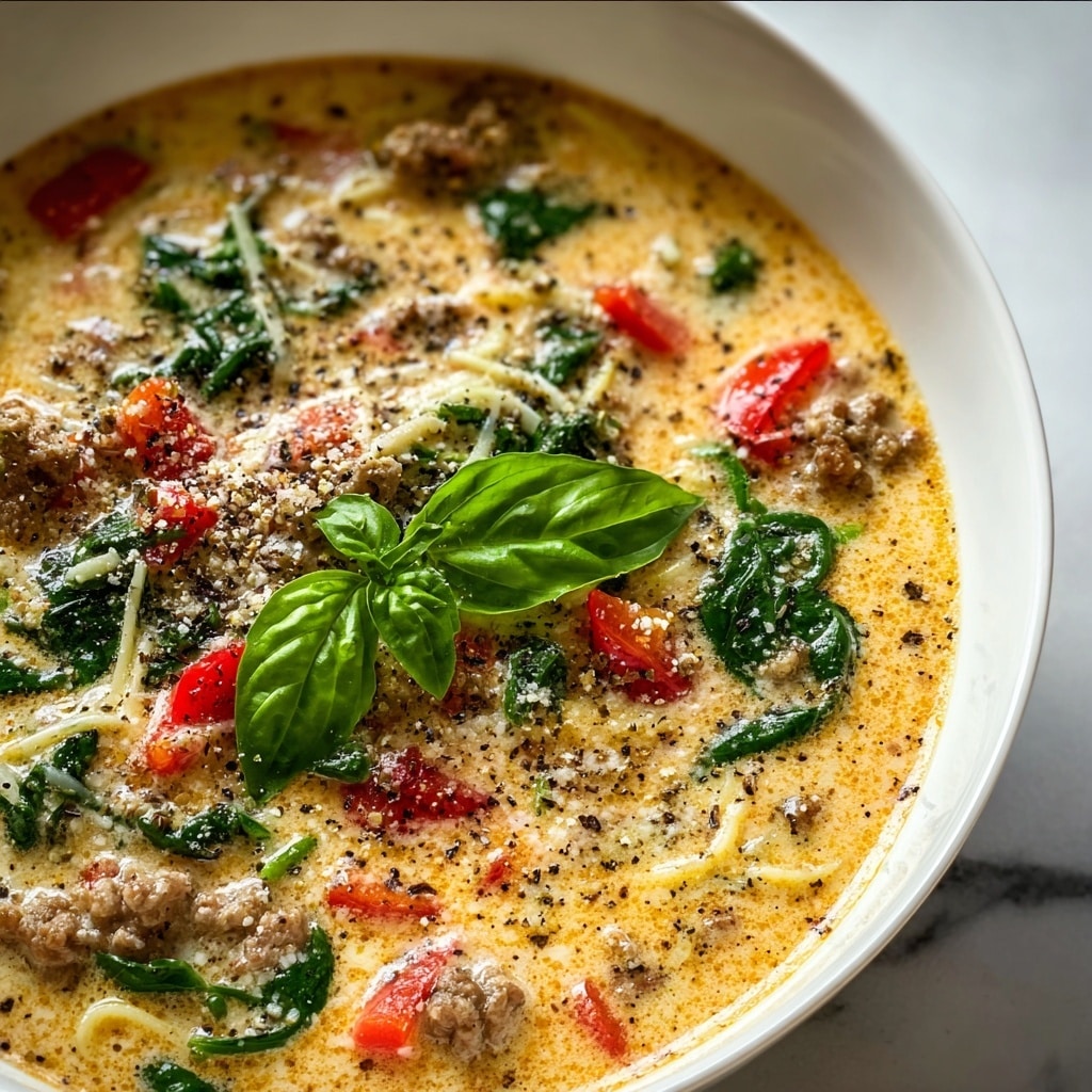 Delicious Parmesan Beef Sausage Ditalini Soup Recipe - Recipe Image