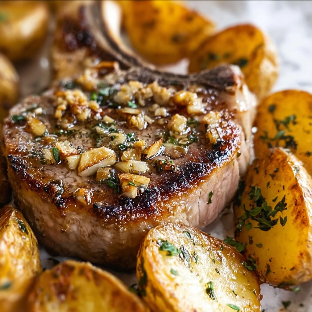 Savory Garlic Pork Chops with Potatoes for Cozy Nights Recipe - Recipe Image