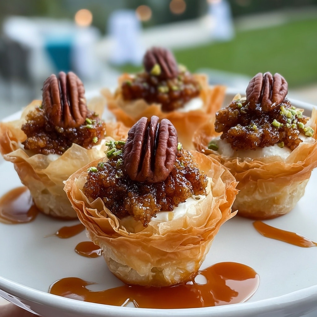 Sweet & Crunchy Pecan Caramel Baklava Cups Recipe - Recipe Image