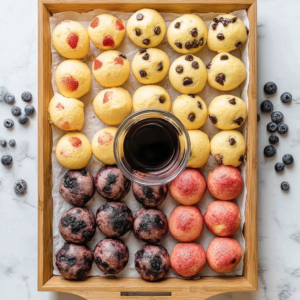 Mini Pancake Muffins with Optional Fruit and Chocolate Toppings Recipe - Recipe Image
