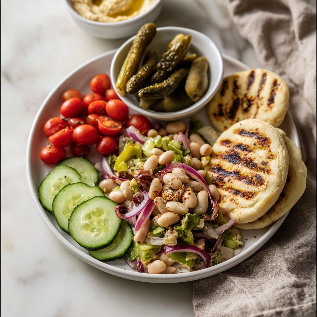 Marinated Green Olive Bean Salad with Chive Basil Dressing Recipe - Recipe Image