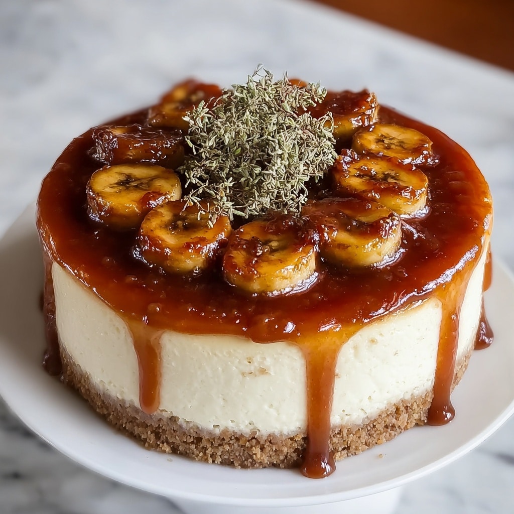 Caramelized Banana Cheesecake with Rum Glaze Recipe - Recipe Image