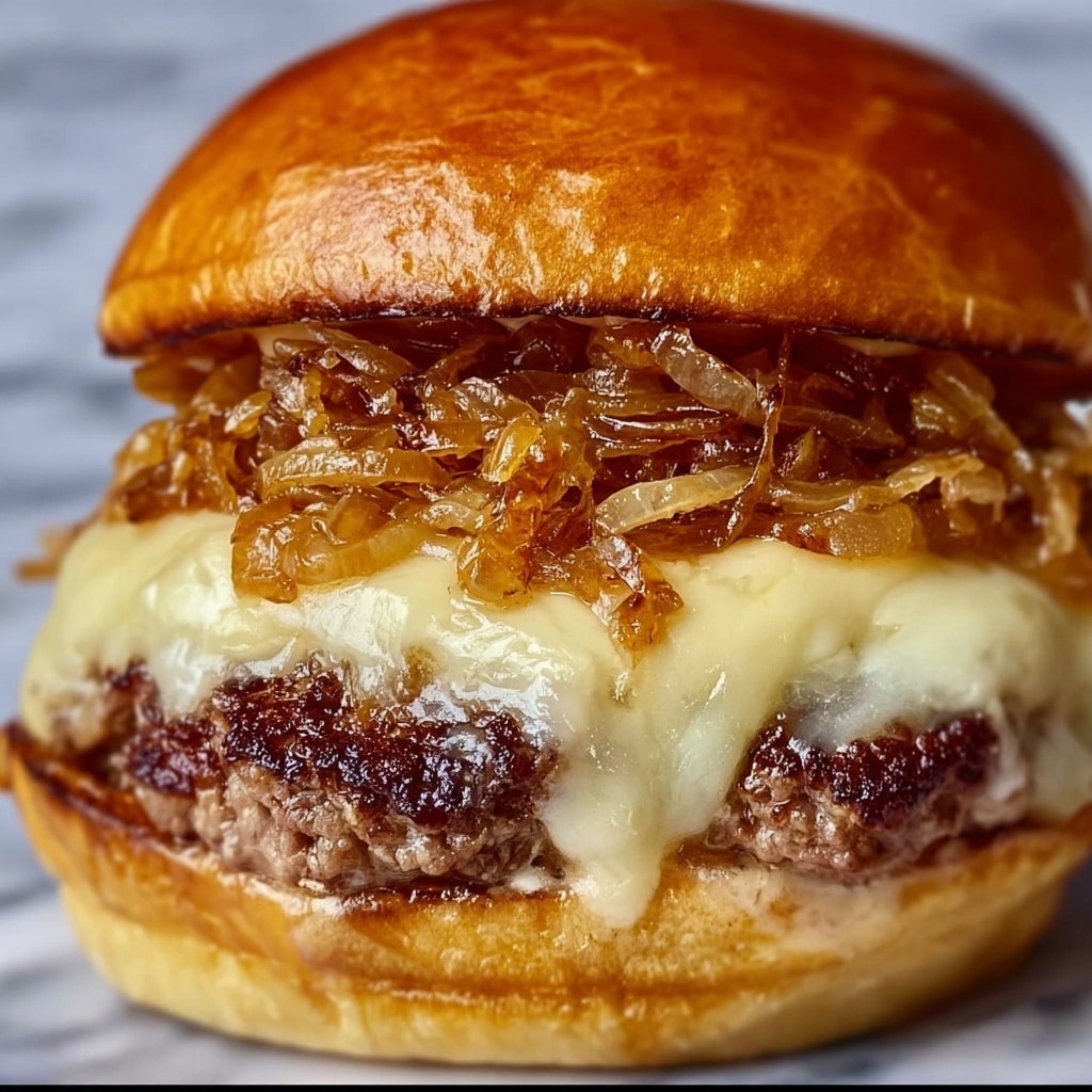 October Festival Pretzel Bun Beer Cheese Burger Recipe - Recipe Image