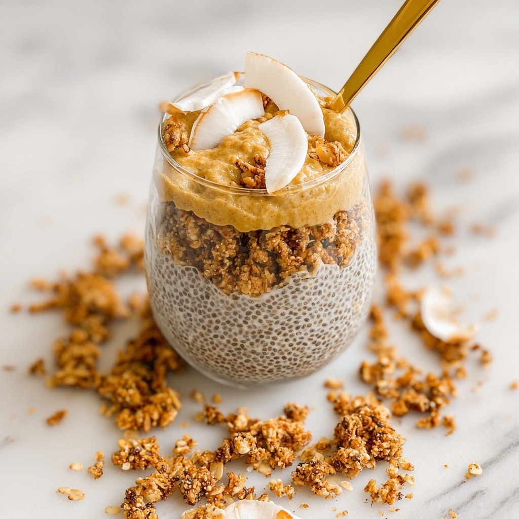Mango Lassi Chia Pudding with Sticky Walnut Crumble Recipe - Recipe Image