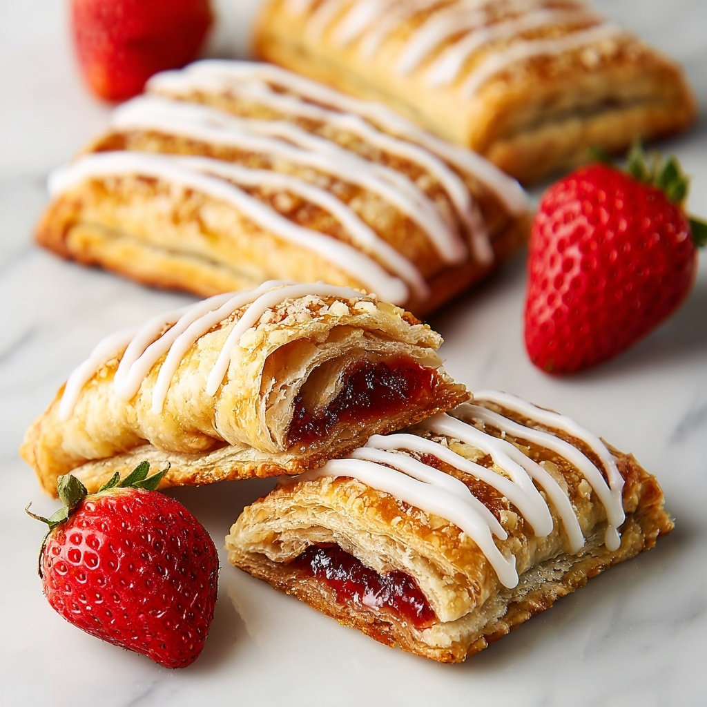 Easy Strawberry Toaster Strudels with Icing Recipe - Recipe Image