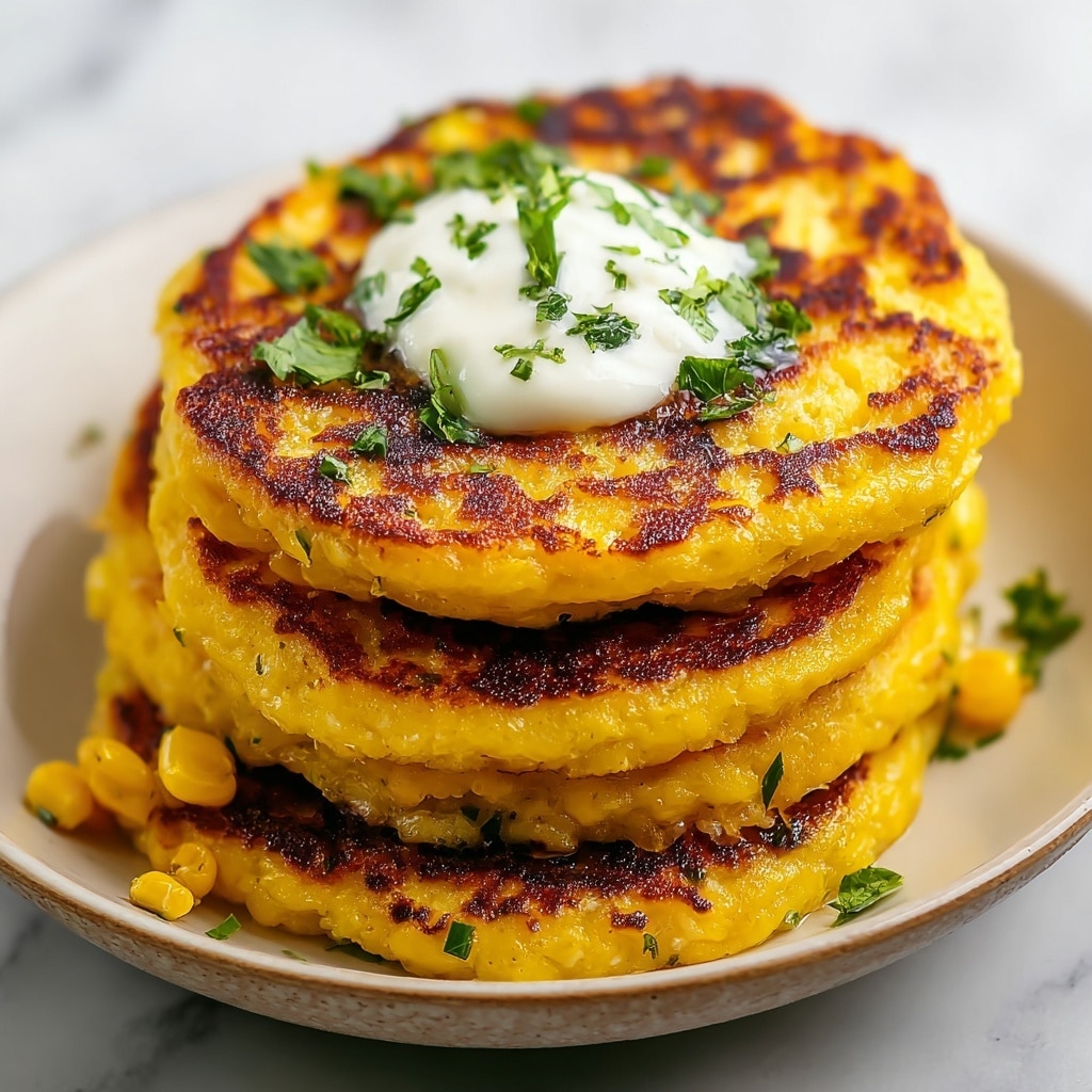 Venezuelan Sweet Corn Cachapas with Cheesy Goodness Recipe - Recipe Image