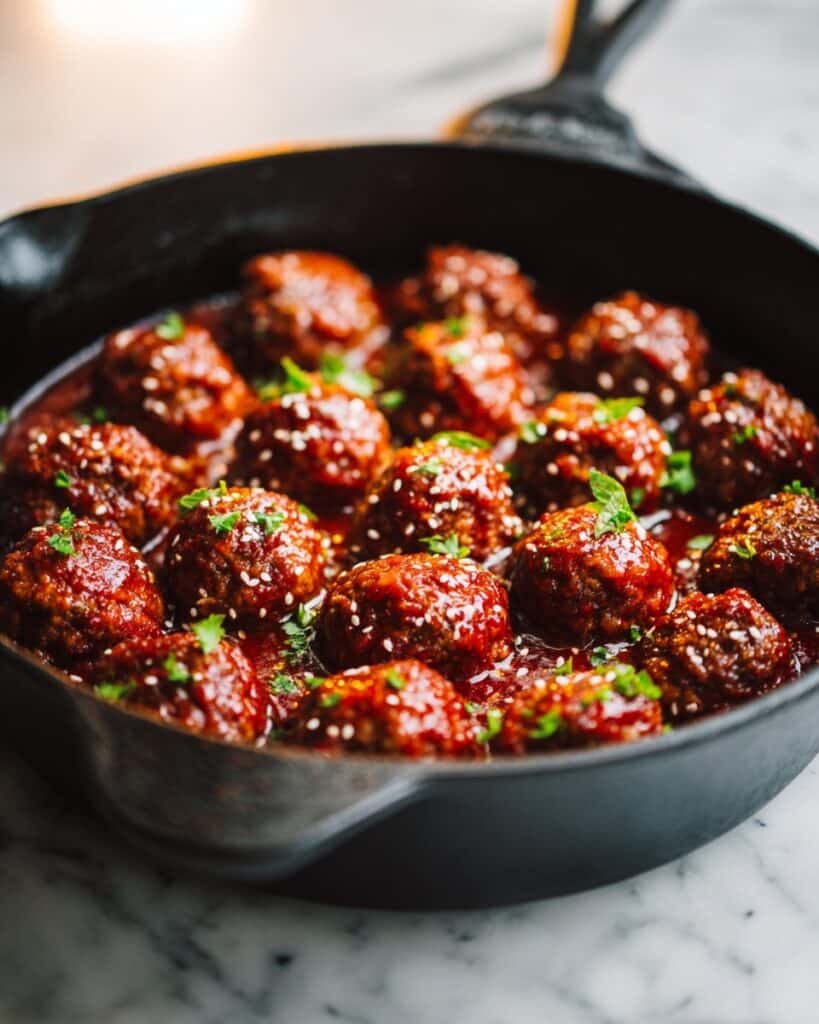 Spicy Honey Garlic Chicken Meatballs Recipe