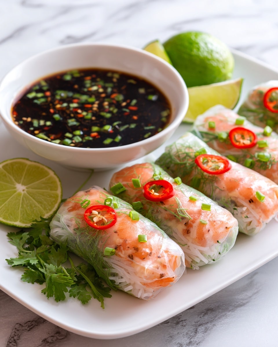 Vietnamese Baked Salmon Spring Rolls Recipe