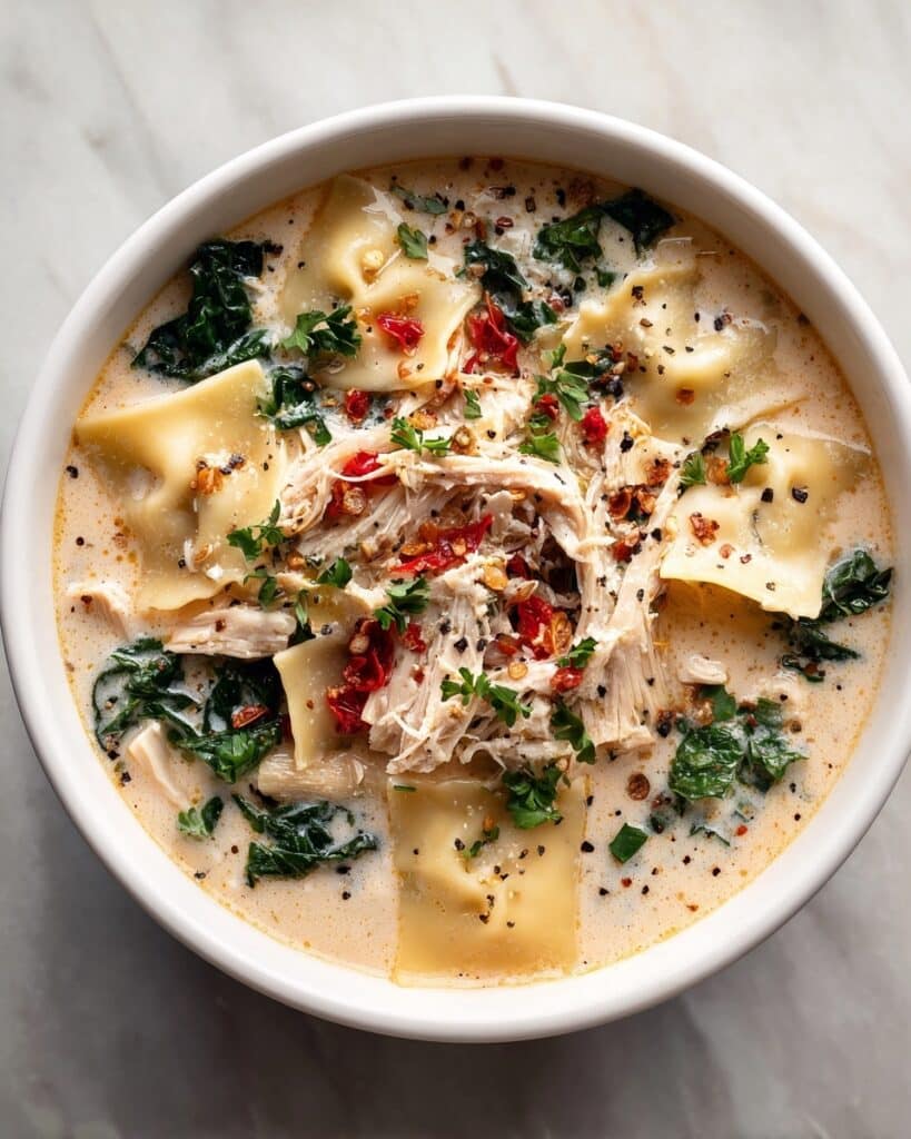 Creamy White Chicken Lasagna Soup Recipe