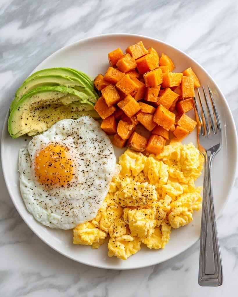 Soft Scramble and Roasted Sweet Potato Plate Recipe