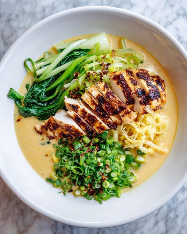 Fiery Chicken Ramen with Creamy Garlic Sauce Recipe