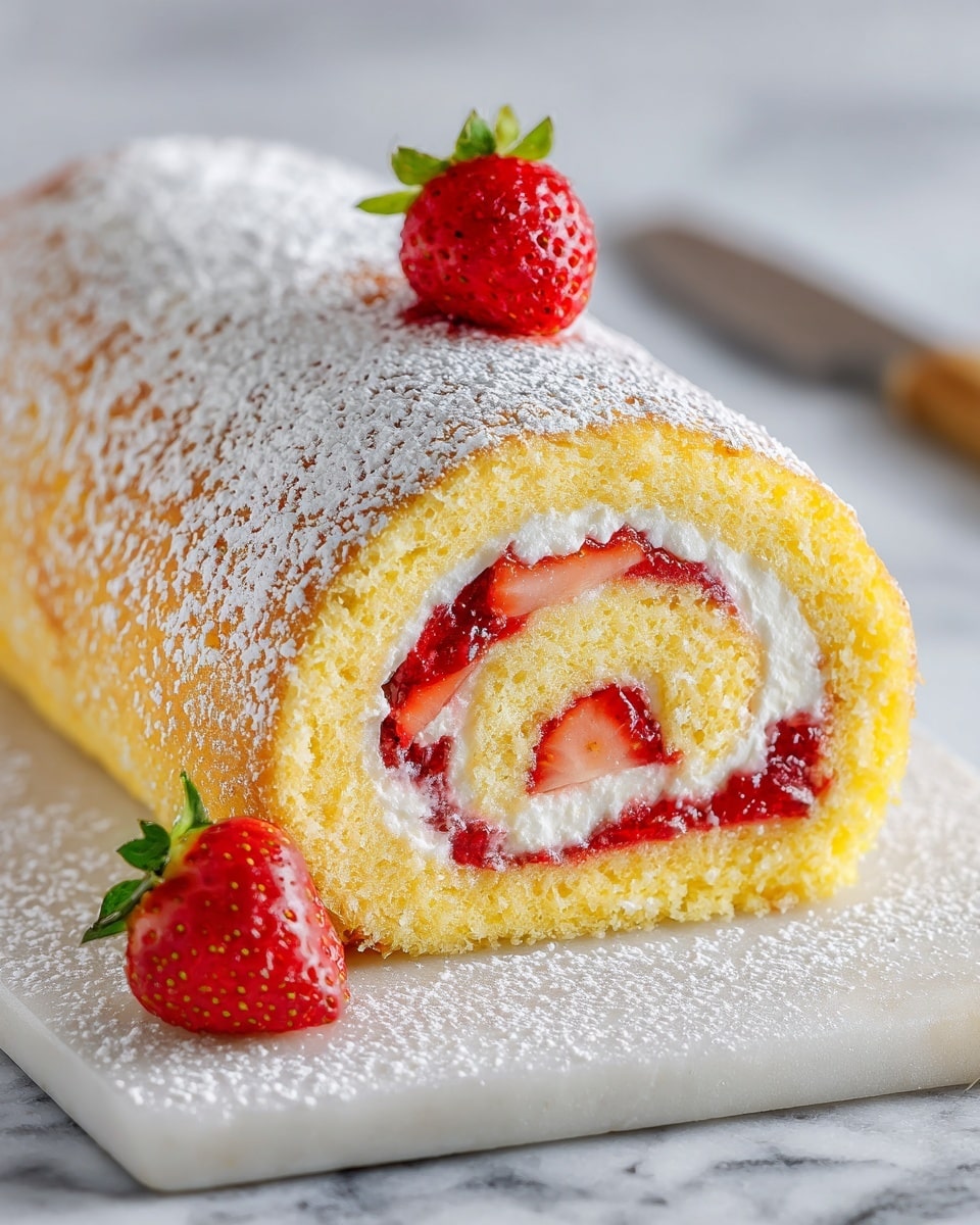 Strawberry Shortcake Cake Roll Recipe - Recipe Image