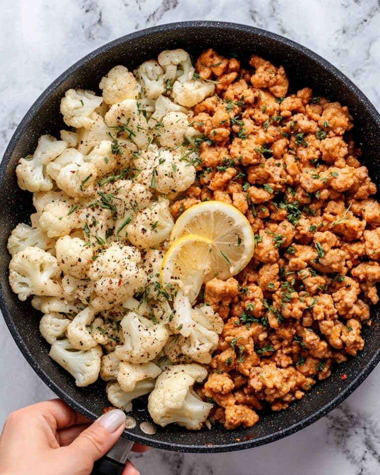 Garlic Butter Ground Turkey with Cauliflower Skillet Recipe