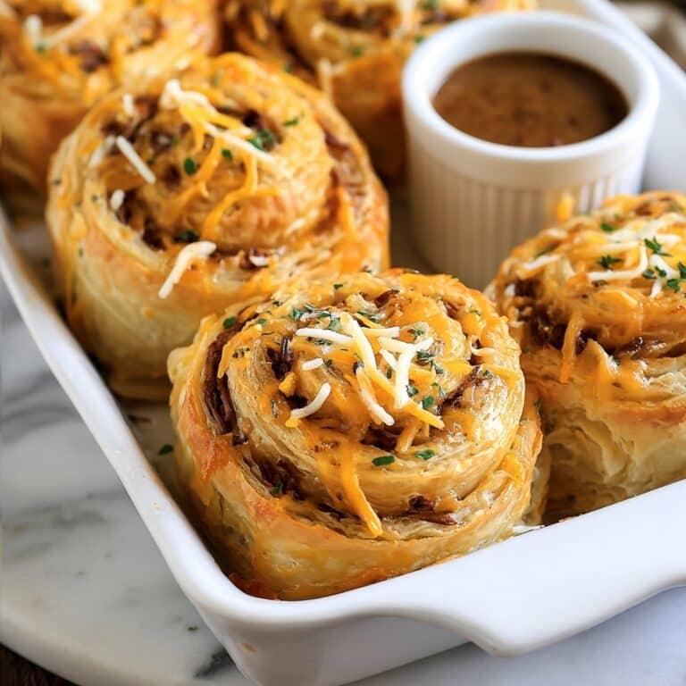 French Dip Roast Beef Pinwheels Recipe