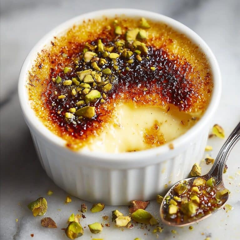 White Chocolate Lavender Brûlée with Pistachio Crunch Recipe
