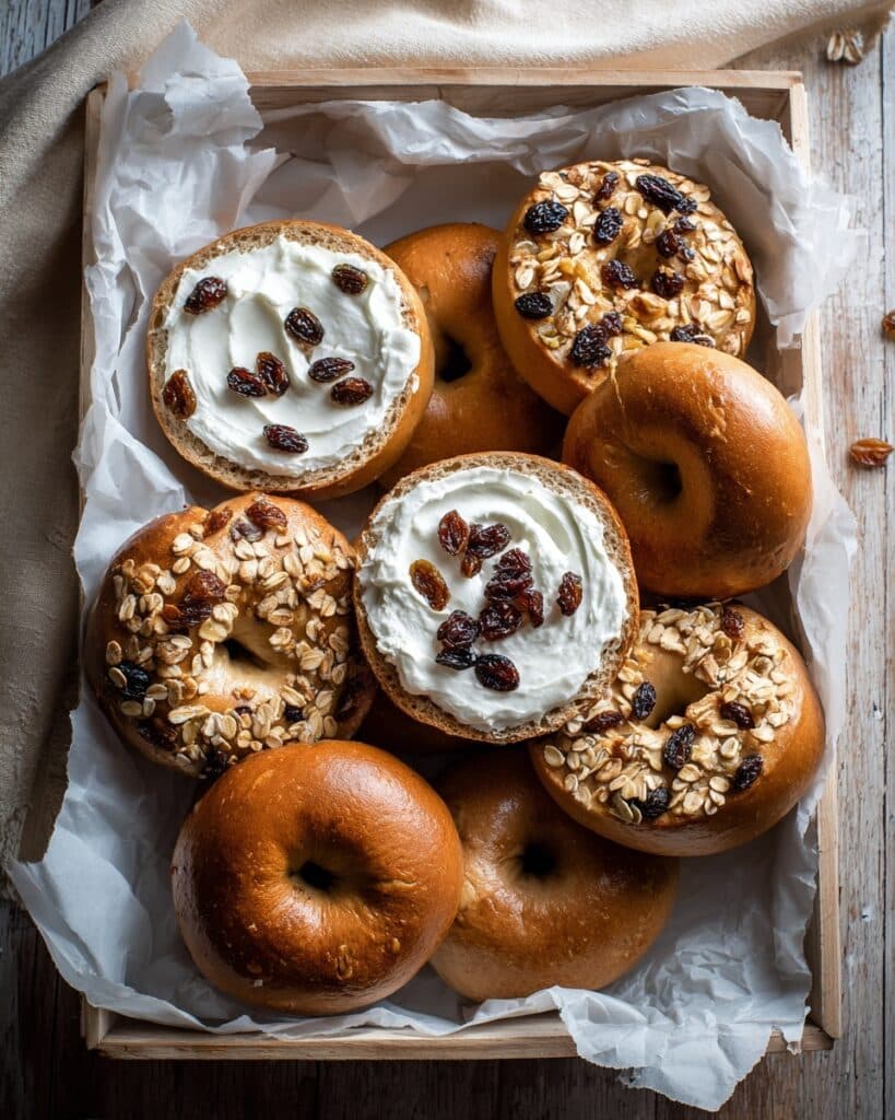 Cinnamon Raisin Bagels with Cream Cheese Recipe