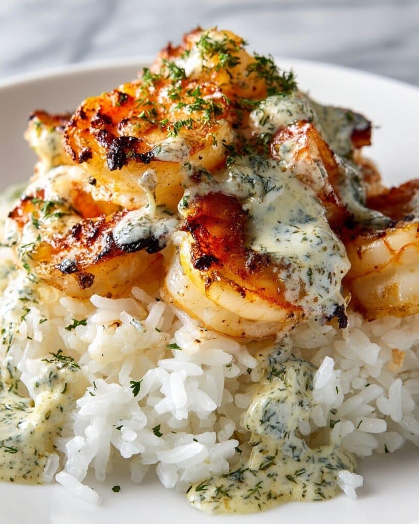 Zesty Shrimp & Avocado Rice Bowls with Cilantro Lime Sauce Recipe