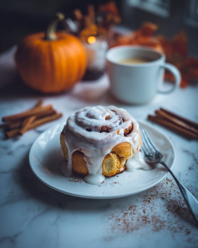 Pumpkin Cinnamon Rolls with Cream Cheese Frosting Recipe