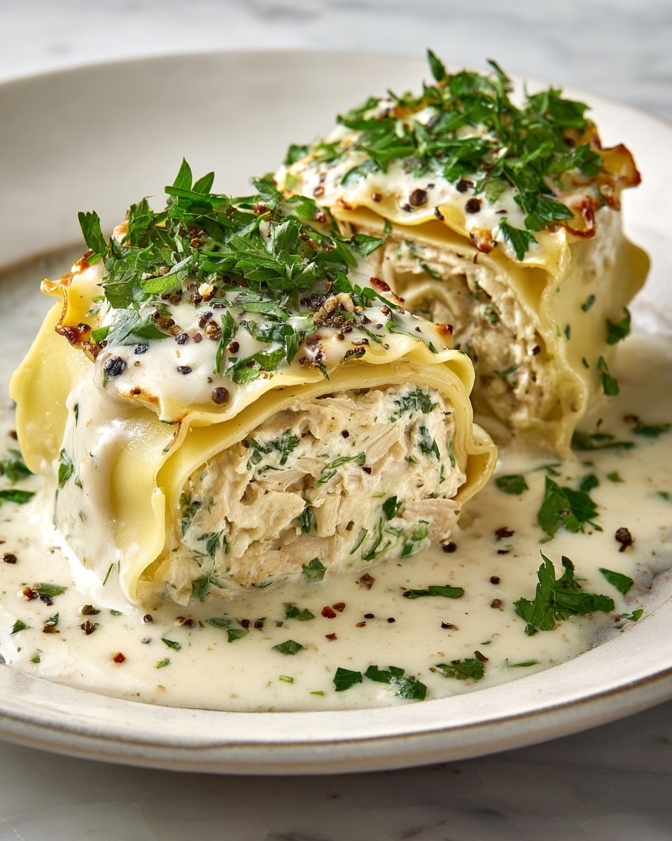 Creamy Chicken Alfredo Lasagna Rolls Recipe - Recipe Image