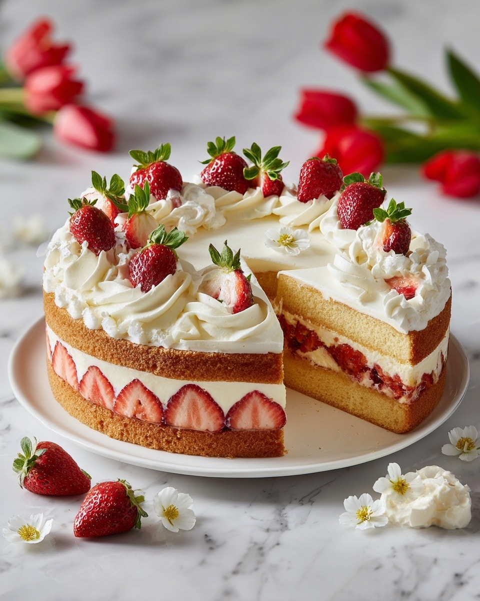 Vegan Strawberry and Cream Cake Recipe
