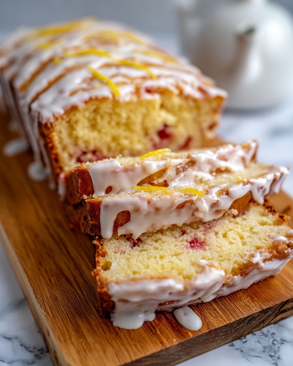 Lemon Rhubarb Loaf with Glaze Recipe - Recipe Image