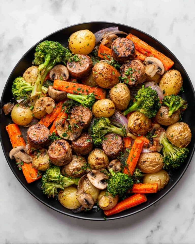 One Pan Baked Italian Sausage and Veggies Recipe