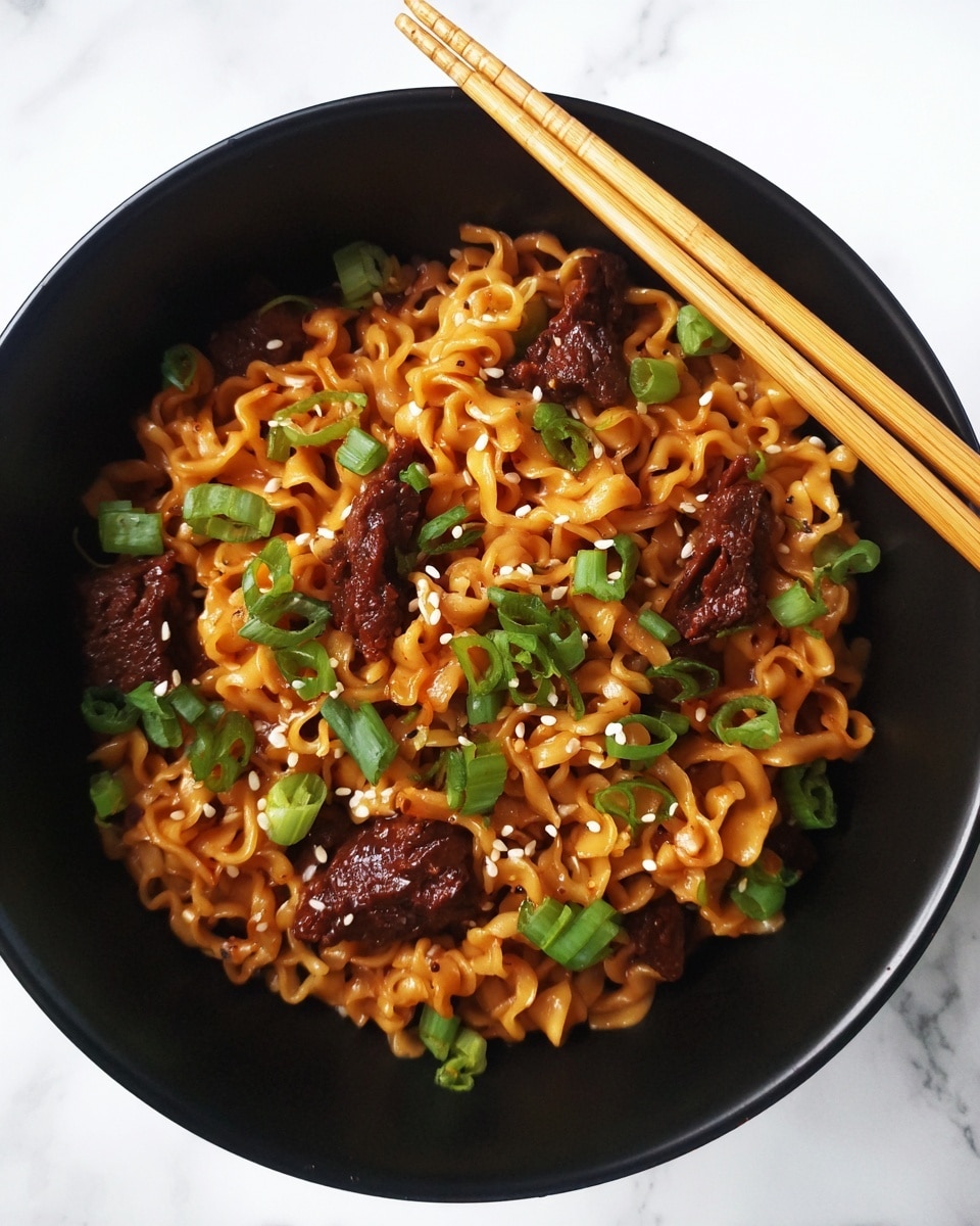 Mongolian Ground Beef Noodles Recipe - Recipe Image