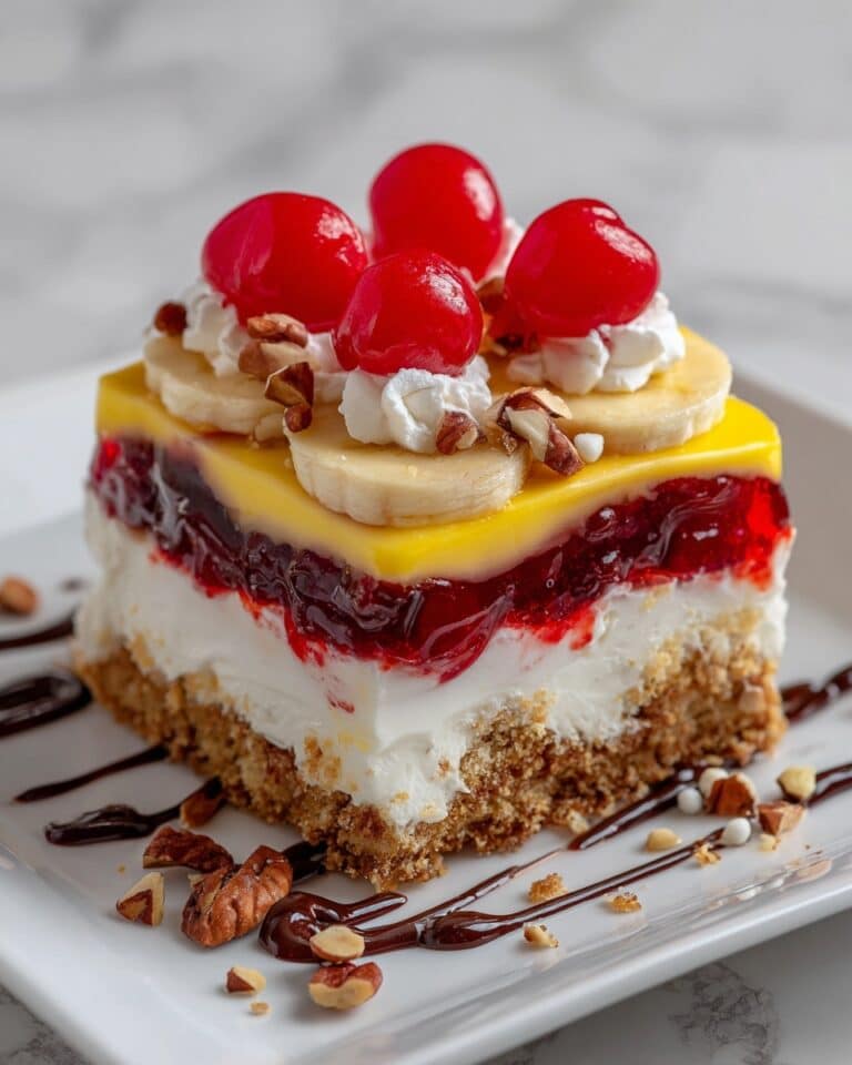 No-Bake Banana Split Cake Recipe