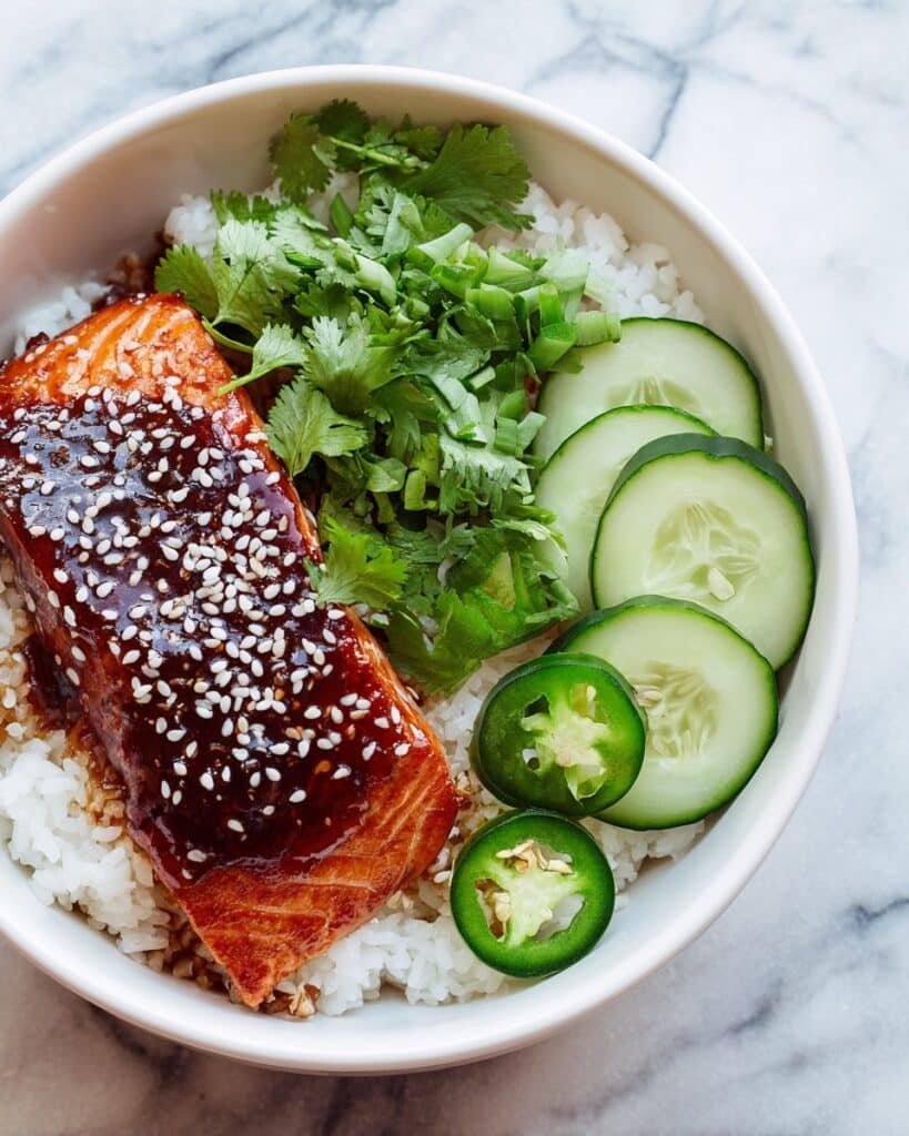 Crunchy Brown Rice Salmon Bowls with Herbed Tahini Dressing Recipe