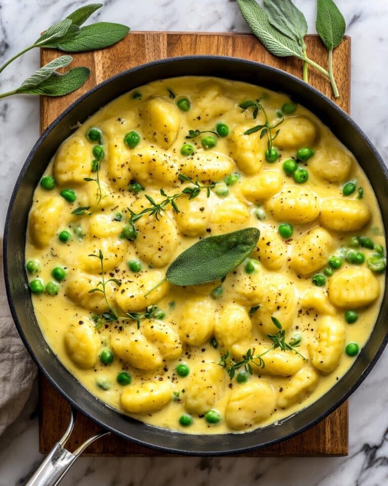 Gnocchi with Creamy Sage and Pea Sauce (Vegan-Friendly) Recipe