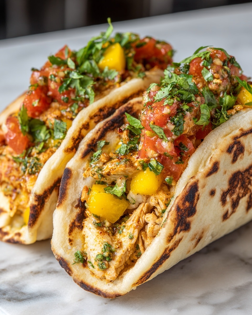 Cilantro-Lime Chicken Tacos with Peach Salsa Recipe - Recipe Image