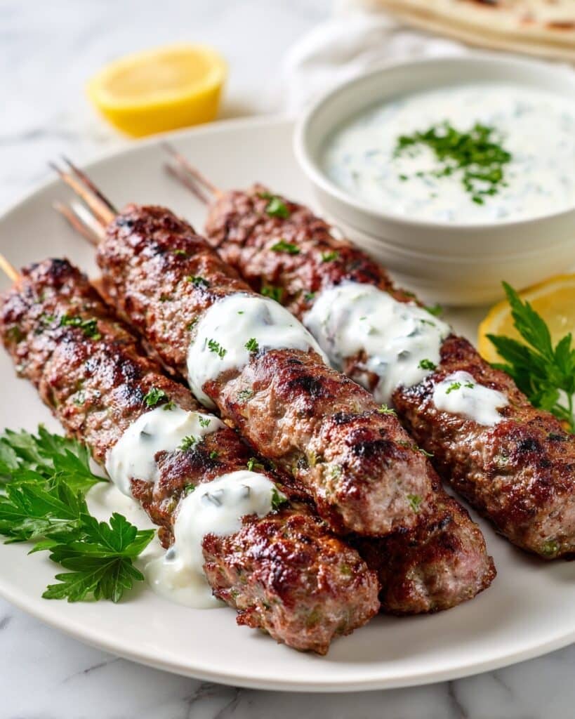 Chicken Kofta with Garlic Yogurt Sauce Recipe