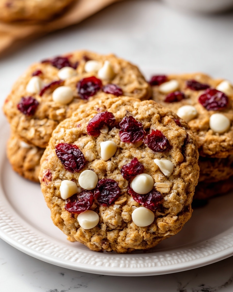 White Chocolate Cranberry Oatmeal Cookies Recipe - Recipe Image