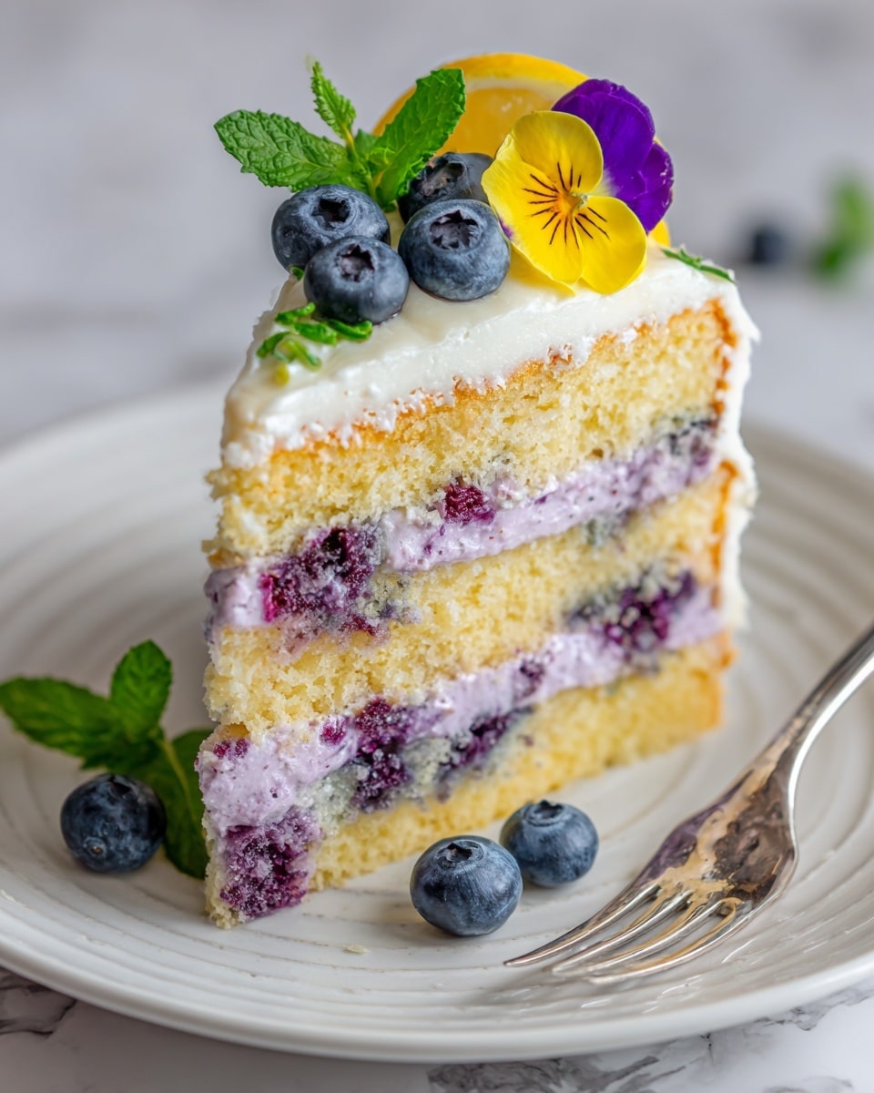 Lemon Blueberry Cheesecake Cake Recipe - Recipe Image