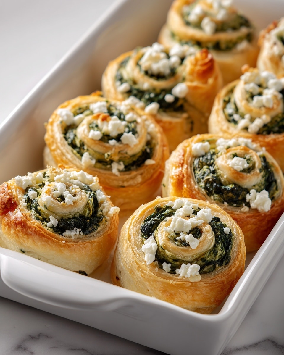 Spinach Feta Puff Pastry Pinwheels Recipe - Recipe Image