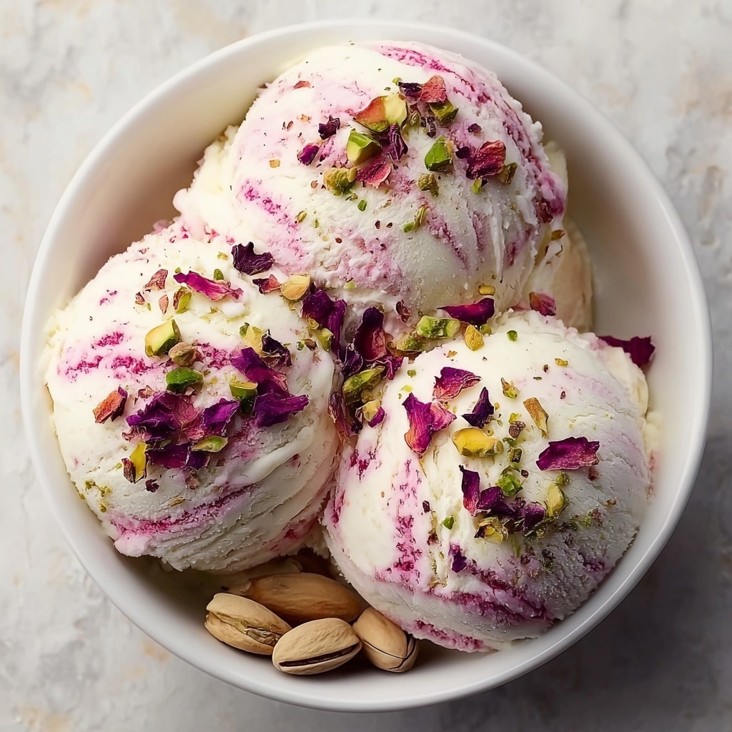Rose Pistachio Ice Cream Recipe - Recipe Image