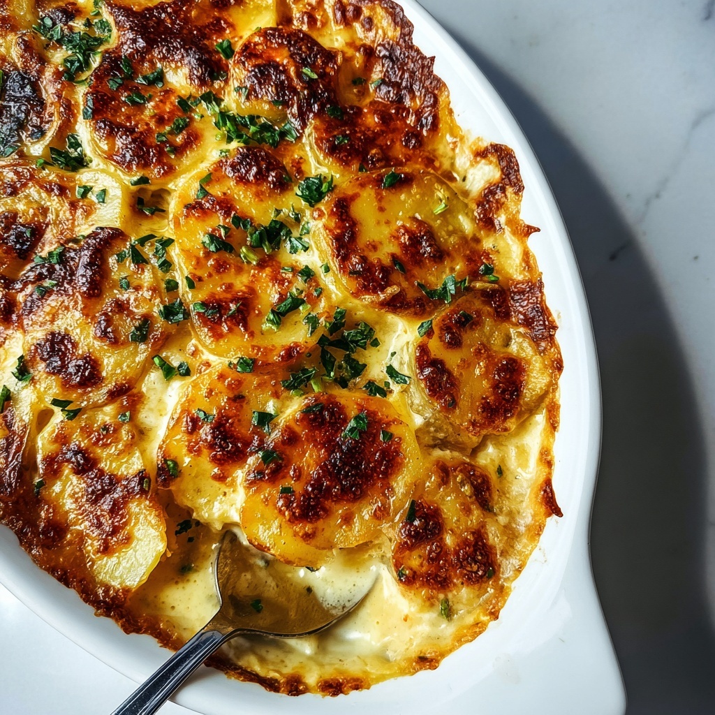 Dad’s Creamy & Cheesy Au Gratin Potatoes Recipe - Recipe Image